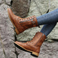🔥🔥Gratis verzending👢Sale 49% korting - Orthopedische laarzen met ronde neus en zijrits voor dames
