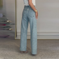 💝2025 Hete verkoop 50% korting🔥Jeans met rechte pijpen en strass-steentjes