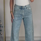 💝2025 Hete verkoop 50% korting🔥Jeans met rechte pijpen en strass-steentjes