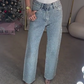 💝2025 Hete verkoop 50% korting🔥Jeans met rechte pijpen en strass-steentjes