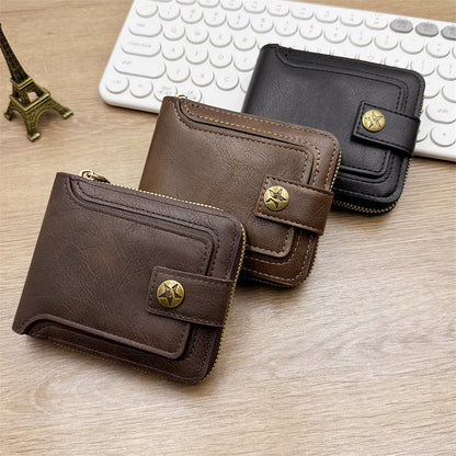 👛 Black Friday 60% OFF! Men's Vintage Zipper Wallet – Genuine Leather Look & RFID Protection ✨🔒